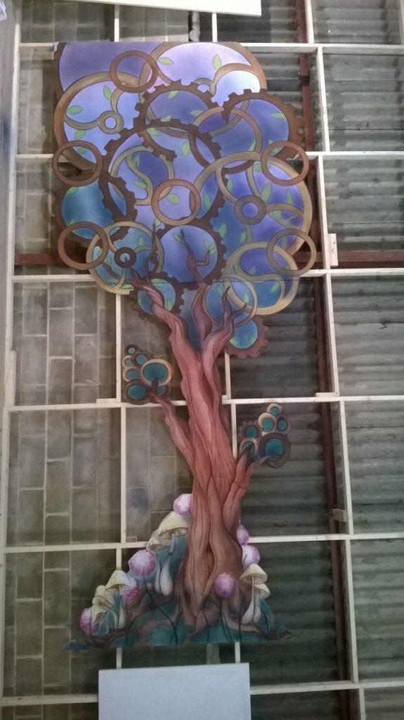Cinderella tree flat on our paint frame designed by Rebecca Lee
