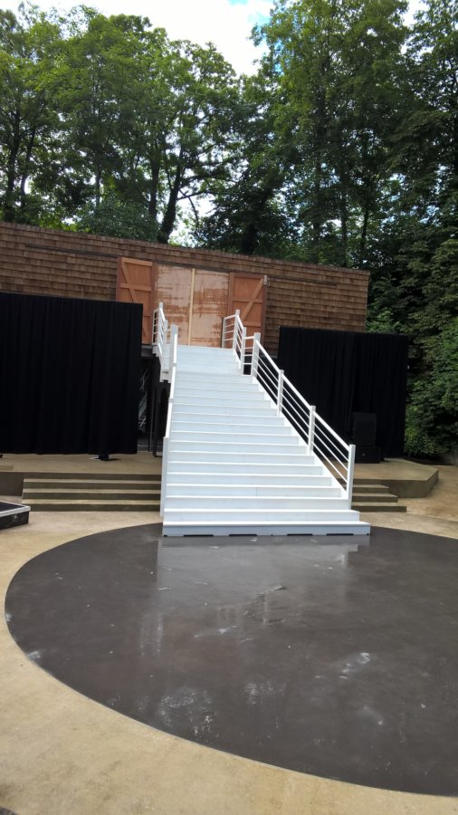 Steel engineered staircase installed by DSH into Bradfield College open air theatre