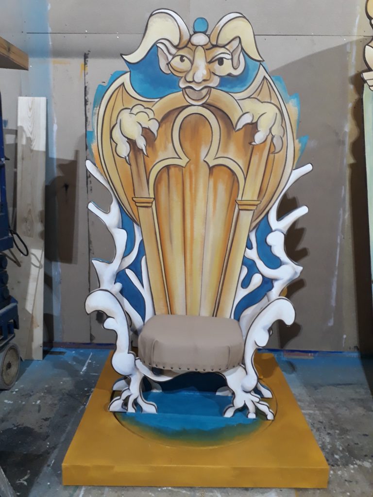 DSH props and effects the Beasts throne. Beauty and the Beast pantomime
