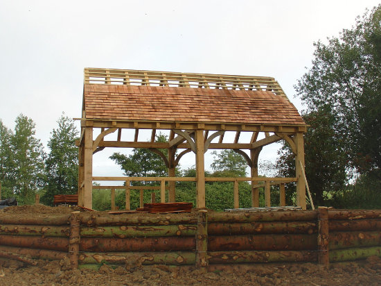 Boathouse mid-build, showing groundwork